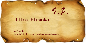 Illics Piroska névjegykártya